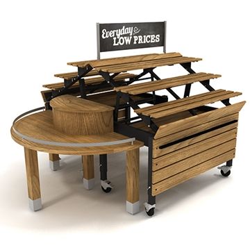 Bakery Display Tables and Racks | Bakery Orchard Bins | Grocery ... Bakery Showcase, Pharmacy Shelves, Table Kit, Fruit And Veg Shop, Display Tables, Bakery Shop Design, Shop Shelving, Cakes And Pastries, Grocery Store Design