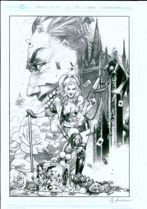 Harley Quinn #75 variant cover A original art by Jay Anacleto Comic Art Jay Anacleto, X-men, Mike Deodato, Jr Art, Batman Comic Art, Art Comic, Vintage Comic Books, Variant Covers, Art Gallery Room