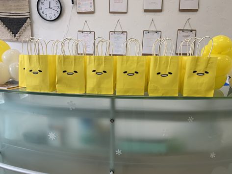 Gudetama Birthday Party, Gudetama Party Ideas, Gudetama Birthday Theme, Gudetama Party, Gudetama Birthday, 19th Bday, Ducky Baby Shower, Birthday Bag, Room Makeover Inspiration