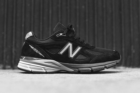 New Balance 990 V4 Black Silver 3 Black New Balance, Dad Shoe, Ronnie Fieg, Garmin Fenix, Clothes Items, Shoes Design, Sneaker Games, New Sneakers, Sneaker Shoes