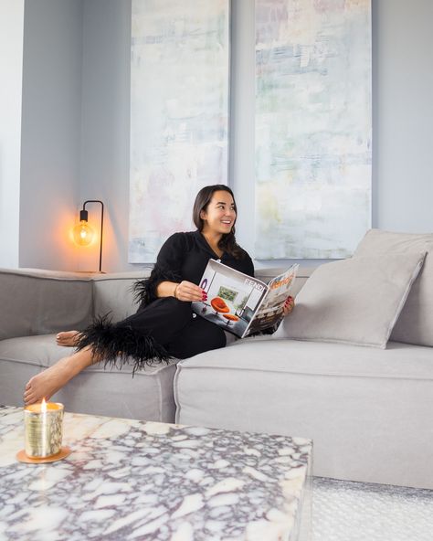 Creating cozy moments with all the right details ✨ Lounging on the ultra-comfortable Coburn sofa from @arhaus, paired with the timeless elegance of the Calcutta marble Plinth Low Coffee Table by @audocph. The Snowcloud Handwoven Rug from @landryandarcari adds the perfect textured warmth underfoot, while the scent of a @maisonmargielafragrances By the Fireplace candle completes the vibe. 🕯️ Because home is where luxury meets comfort. 📍 Boston, MA Outfit: @daily_sleeper #HomeDecor #LuxuryL... Daily Sleeper, Fireplace Candle, Marble Plinth, Calcutta Marble, Candles In Fireplace, Low Coffee Table, Cozy Moments, Handwoven Rug, The Vibe