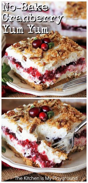 Cranberry Chiffon Pie King Arthur, Cranberry Yum Yum Dessert, Desserts Using Cranberry Sauce, No Bake Cranberry Yum Yum, No Bake Cranberry Cream Pie, Cranberry Cream Pie Recipes, Cranberry Delight Dessert, Cranberry Layered Dessert, Cranberry Pecan Trifle