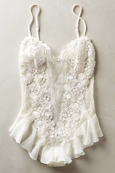 When it comes to weddings, what's under the dress matters, too. These 10 all-white lingerie sets, including this Flora Nikrooz Fluer Flutter Bodysuit here, are perfect for the big night. Wedding Night Lingerie, Hot Lingerie, Victoria Secret Fashion, White Lingerie, Victoria Secret Fashion Show, Wedding Lingerie, Pretty Lingerie, Dolce E Gabbana, Moda Vintage