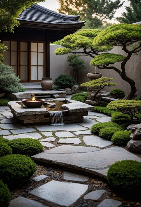 Japanese Patio Design, Very Small Garden Ideas, Japanese Gardens Design Ideas, Gathering Ideas, Small Japanese Garden, Japanese Garden Landscape, Small Garden Ideas, Unique Garden Art, Zen Garden Design