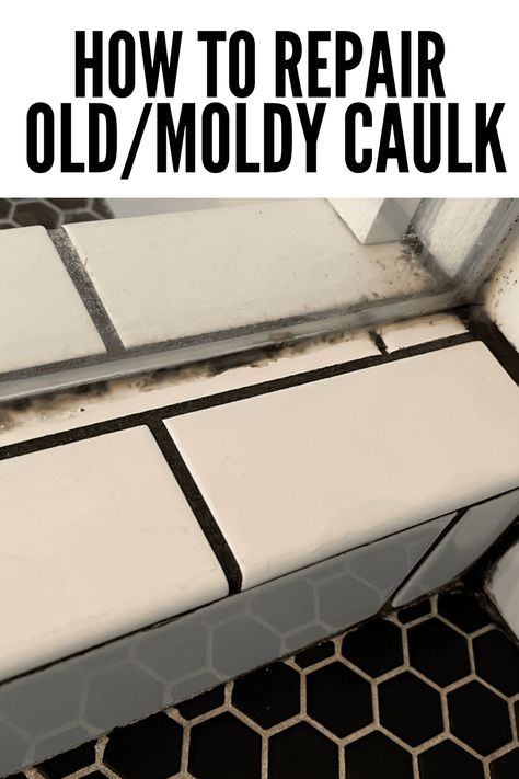 Moldy Caulk How To Remove, How To Remove Shower Tile, How To Remove Mold From Caulk, Mold Remover Bathroom Caulk, How To Remove Caulking From Tub, Bathroom Caulking Tips, Shower Caulking Tips, How To Remove Shower Insert, How To Recaulk Shower Tile