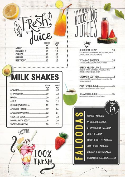 Frozen Food List, Juice Shop Menu Card Design, Smoothie Menu Design Ideas, Juice Menu Ideas, Juice Bar Menu Ideas, Juice Menu Design Ideas, Smoothie Menu Design, Juice Bar Menu Design, Juice Menu Design