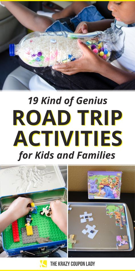 Looking for road trip activities for kids and families or just summer road trip hacks that will keep kids busy on long hauls? The Krazy Coupon Lady has you covered with all the car activities for kids and ways to keep kids entertained on the road that will make all the difference in your level of sanity upon arrival. These kids car games and hacks will allow parents to drive in peace when a little break is needed so you can win at parenting! Road Trip Car Organization Kids, Fun Games To Play On A Road Trip, Car Ride Activities For Toddlers, Diy Road Trip Games, Road Trip Activities For Toddlers, Long Road Trip Ideas For Kids, Car Trip Ideas For Kids, Road Trip With Toddler, Car Activities For Kids