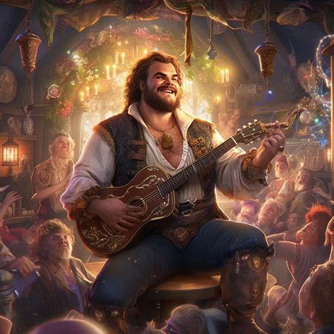 Jack Black D&D Bard Dnd Bard, Heroic Fantasy, Roleplay Characters, Dungeons And Dragons Characters, Dnd Art, D&d Dungeons And Dragons, Dungeons And Dragons Homebrew, Fantasy Warrior, Arte Fantasy