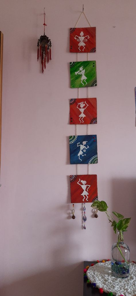 Warli Art Home Decor, Indian Wall Hangings Diy, Warli Art On Wall, Warli Art Wall Hanging, Indian Home Decor Ideas Diy Wall Hangings, Warli Painting Ideas On Wall, Warli Painting Ideas On Paper, Warli Paintings, Worli Painting