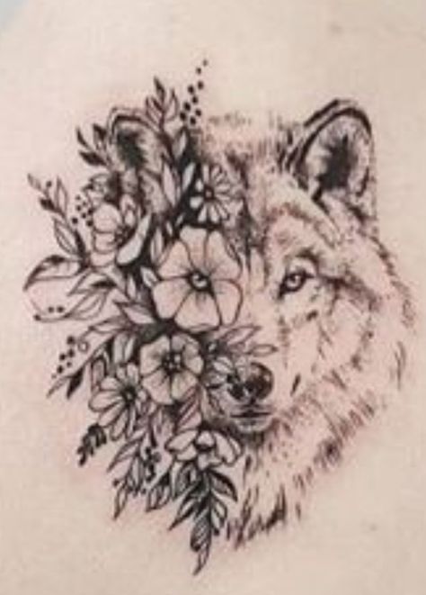 Wolf With Flowers, Dumbo Tattoo, Tattoo Cute, About Character, Wolf Tattoo, Note Book, Cute Tattoos, Tattoo Art, Tattoo Design