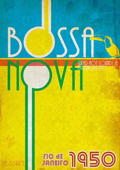 Bossa Nova Music, Brazil Art, Rio Carnival, Jazz Poster, Vintage Poster Design, Music Poster Design, Bold Art, Affordable Art Prints, Bossa Nova