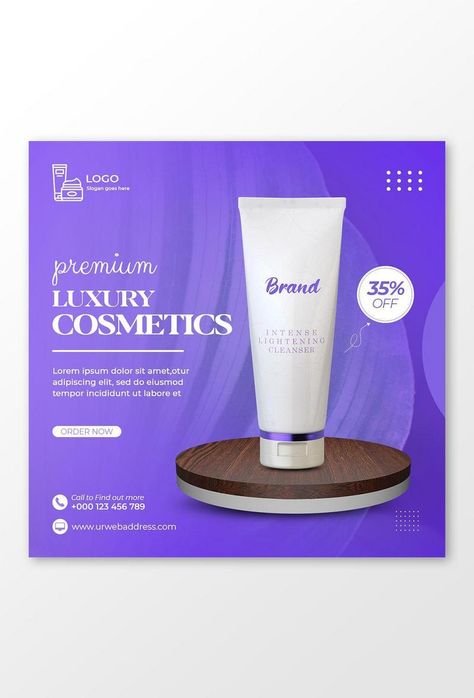 Cosmetics beauty products sale social media post instagram post banner template#pikbest#templates Beauty Product Instagram Post, Product Sales Design, Cosmetic Creative, Business Graphics, Bottle Design Packaging, Advertisement Template, Facebook Cover Design, Instagram Advertising, Instagram Banner