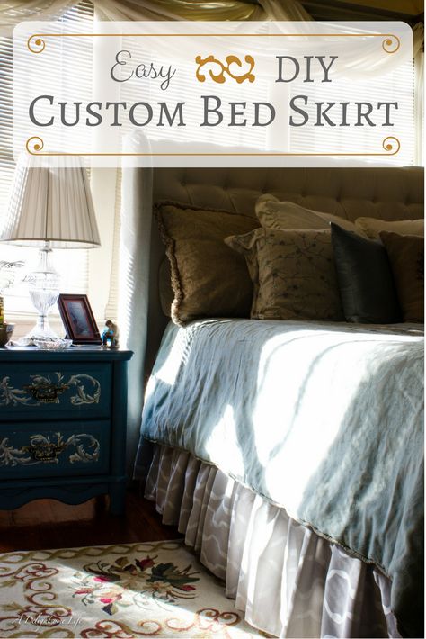 How to make easy DIY custom bed skirt Bed Skirt Ideas, Burlap Bed Skirts, Diy Bed Skirt, Bedskirts, Bedroom Makeovers, Bed Making, Skirt Ideas, Dream Night, Sewing Courses