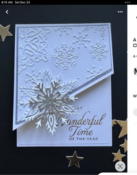 Snowflake Magic Stampin Up Cards, Christmas Cards To Make Creative, Christmas History, Xmas Tags, Stamped Christmas Cards, Simple Christmas Cards, White Cards, Snowflake Cards, Christmas Card Inspiration