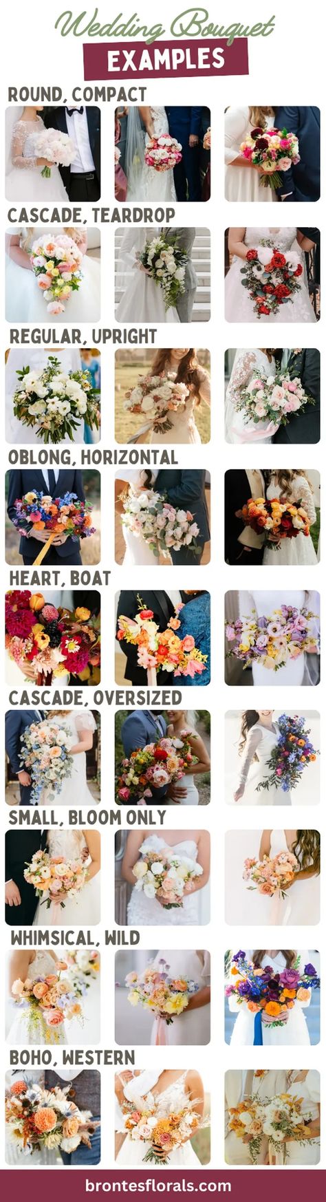 What Flower Arrangements Are Needed For A Wedding? Where To Put Flowers At Wedding, Wedding Bouquets Size Chart, How Many Flowers In A Bouquet, Wedding Bouquet Styles Chart, How Many Flowers To Order For A Wedding, Bouquet Sizes Chart, Wedding Flower Cost Chart, Bouquet Types, Wedding Organisation