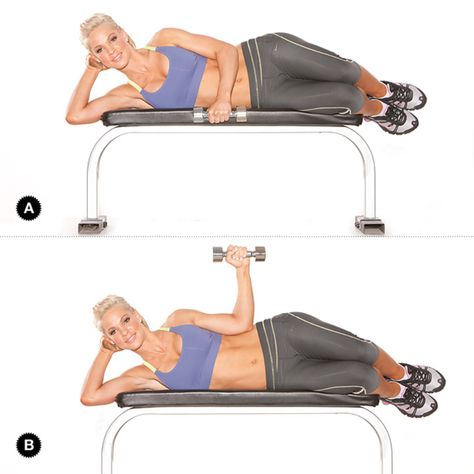 Strengthen your rotator cuffs with this lying rotation. Forearm Workout At Home, Deltoid Workout, Rotator Cuff Exercises, Oxygen Magazine, Hand Pointing, Olympic Weightlifting, Runners High, Shoulder Injuries, Rotator Cuff