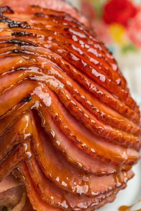 Brown Sugar Ham Glaze is made with only 5-ingredients, creating a sweet and tangy caramelized coating for your ham. This sticky glaze enhances the flavors of ham and is a favorite for any Holiday dinner. Simple Ham Glaze Recipe, Maple Glazed Ham Steak, Honey Ham Glaze Recipe Brown Sugar, Glaze For Hickory Smoked Ham, Glazed Ham Recipes Brown Sugar, Honey Brown Sugar Glaze For Ham, Honey And Brown Sugar Ham Glaze, How To Make Glaze For Ham, Simple Glaze For Ham