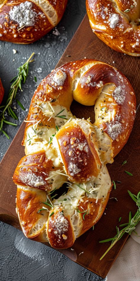 Savoury Baking Ideas, Stuffed Soft Pretzels, Pretzel Roll, Good To Make, Pretzel Recipe, Baked Good, Filling Snacks, Pretzels Recipe, Soft Pretzels