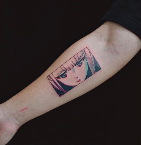 Cyberpunk Anime Tattoo, Persona 5 Tattoo, Cyberpunk Edgerunners Tattoo, Square Tattoos, Cyberpunk Tattoos, Square Tattoo, Slayer Tattoo, Cyberpunk Tattoo, Nerdy Tattoos