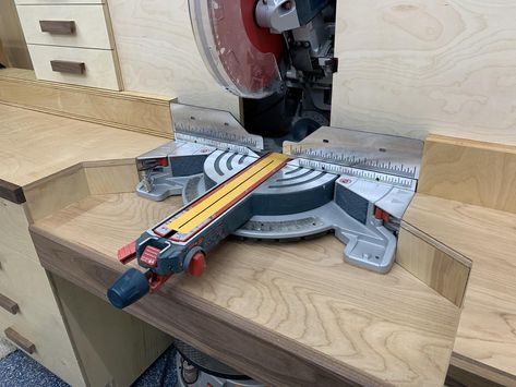 Miter Saw Station - Album on Imgur Mitre Saw Bench, Miter Saw Station With Track, Portable Miter Saw Station, Table Saw Miter Saw Router Station, Mobile Miter And Table Saw Station, Diy Miter Saw Stand Portable, Mitersaw Station, Miter Saw Radial Arm Saw Station, Mitre Saw Dust Collection