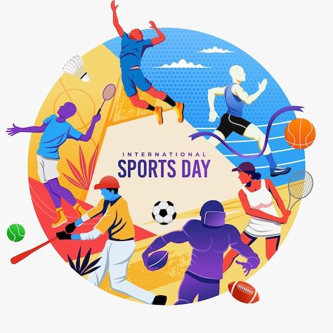 Sports Day Banner Design, Sports Day Banner, Sports Day Decoration, Sports Day Poster, Sports Illustrations Art, Sports Illustrations Design, Office Graphics, School Sports Day, Sports Drawings