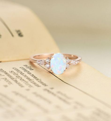 Vintage Rose Gold Wedding Ring, Vintage Wedding Rings Rose Gold, Opal Engagement Ring Vintage, Opal Engagement Ring Rose Gold, Vintage Opal Engagement Ring, Rings Opal, Rose Gold Engagement Ring Vintage, Wedding Ring Unique, Rose Gold Wedding Ring