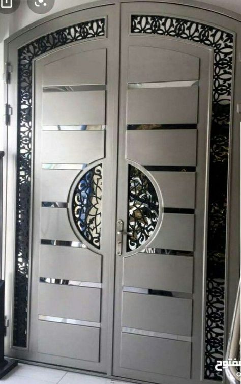 Door Design Wood Entrance, Entrance Door Modern, Steel Double Doors, Decorative Metal Screen, Home Gate Design, Modern Entrance Door, House Main Door Design, Metal Doors Design, Main Entrance Door Design