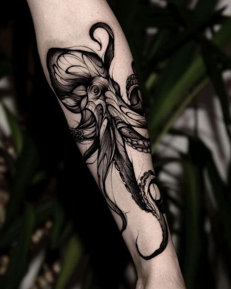 Octopus Shin Tattoo, Octopus Shoulder Tattoo Men, Octopus Tattoos Thigh Hip, Skeleton Octopus Tattoo, Large Octopus Tattoo, Dark Octopus Tattoo, Octopus Foot Tattoo, Octopus Wrist Tattoo, Arm Sleeve Tattoos For Men Ideas