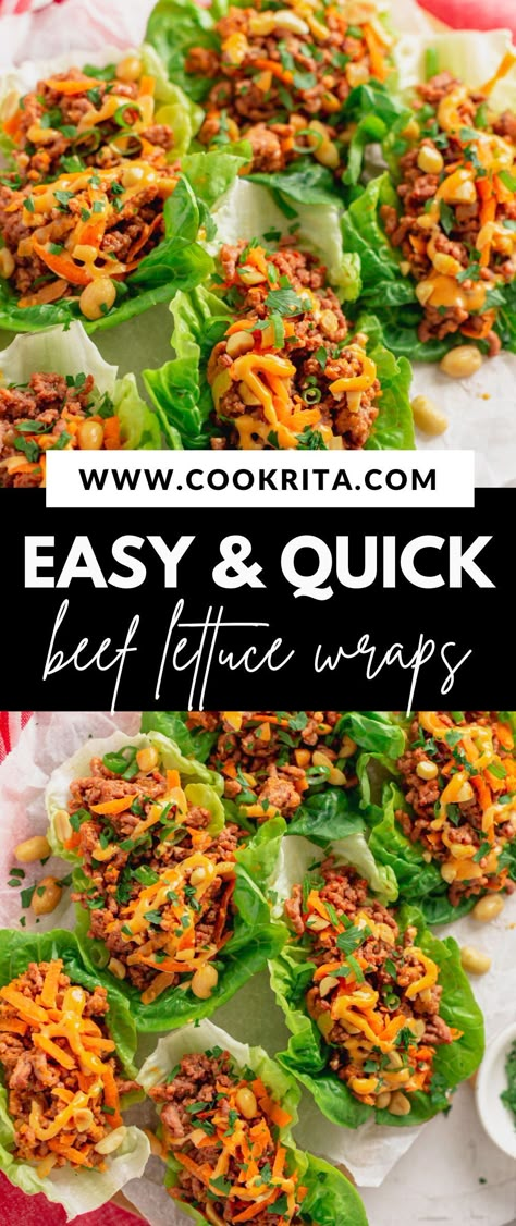 Healthy Beef Lettuce Wraps, Healthy Ground Turkey Lettuce Wraps, Ground Beef Lettuce Wrap Recipes, Heart Healthy Recipes With Ground Beef, Healthy Meals Using Ground Beef, Ground Beef Lettuce Wraps Easy, Ground Beef Lettuce Wraps Healthy, Lettuce Wraps With Ground Beef, Ground Beef Meal Prep Ideas