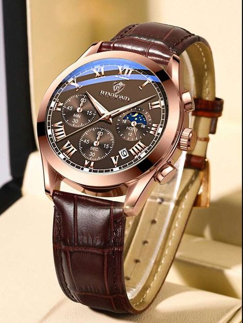 Men Quartz Watch Water Resistant Luxury Sport Chronograph Watch With Date And Luminous Hands For Business And Casual Father | SHEIN USA A T, Men's Watches, Chronograph Watch, Quartz Watch, Fashion Online Shop, Online Fashion, Chronograph, All Fashion, Men's Clothing