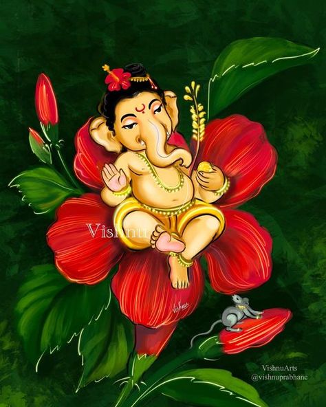 Ganesha Artwork, Ganesha Drawing, Ganesh Art Paintings, Boho Art Drawings, Kerala Mural Painting, Buddha Art Painting, Lord Ganesha Paintings, Ganesh Art, Goddess Artwork