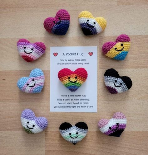 Crochet Bereavement Gift, Crochet Friend Gifts, Crotchet Keychains, Felted Food, Crochet Teacher Gifts, Worry Worm, Small Crochet Gifts, Pocket Hugs, Bobble Crochet