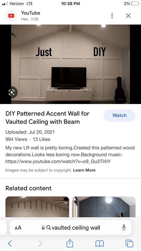 Vaulted Ceiling Accent Wall Ideas, Accent Vaulted Wall, Large Accent Wall Living Room Vaulted Ceiling, Vaulted Ceiling Accent Wall Living Room, Accent Wall Vaulted Ceiling, Vaulted Ceiling Living Room Wall Decor, Vaulted Ceiling Accent Wall, Above Tv Decor, Vaulted Ceiling Beams