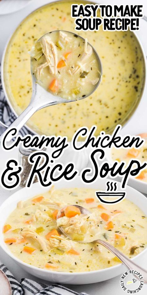 Cream Of Chicken Rice, Creamy Chicken And Rice Soup, Knorr Recipes, Creamy Chicken And Rice, Rice Soup Recipes, Chicken Rice Soup, Creamy Chicken Soup, Creamy Recipes, Perfect Dinner