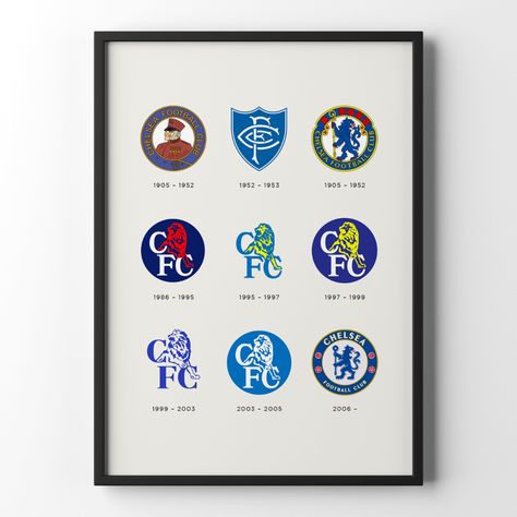 Chelsea Poster, Chelsea Logo, Logo Evolution, Modern Pop Art, Chelsea Football Club, Chelsea Football, Chelsea Fc, Vintage Logo, Football Club