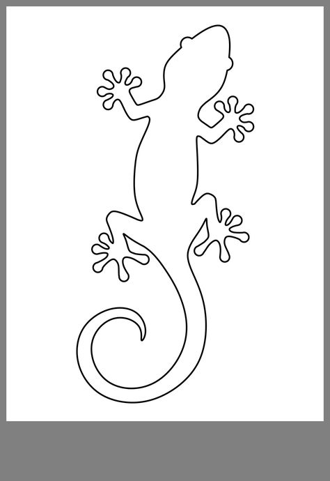 Lizard Outline Tattoo, Gecko Drawing, Gecko Tattoo, Lizard Tattoo, Laser Ideas, Air Dry Clay Projects, Clipart Black And White, Skateboard Art, Lizards