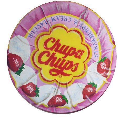 Chupa Chups Strawberry Cream, Chupa Chups Strawberry, Pin Button Design, Collage Cutouts, Tiny Stickers, Diy Tshirt, Online Scrapbook, Make Stickers, Strawberry Cream