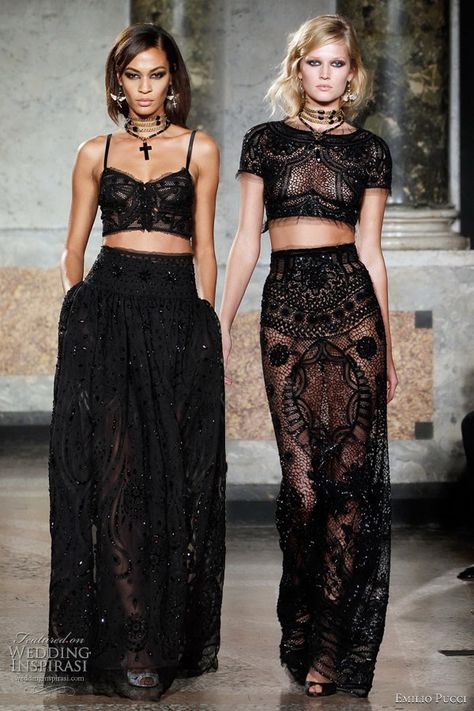 ...Emilio Pucci Black Outfits, Models, Lace, Black