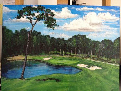 Acrylic Painting # 14, Poppy Hills Golf hole #10 Painting Princess, Landscape Drawing Easy, Golf Painting, Painting Hobby, Golf Art, Landscape Drawings, Drawing Easy, Sports Art, Acrylic Paints