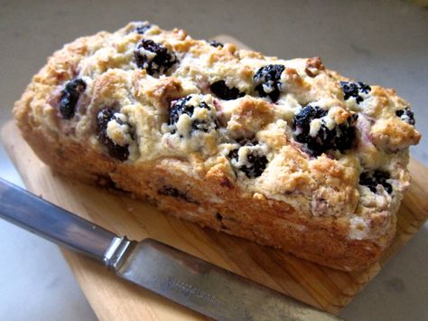 Hi friends– I wish I could tell you I picked a large bowlful of blackberries out in our side yard to make this berry bread.  But those vines are just starting to bloom– weeks away from … Yogurt Bread Recipe, Blackberry Bread, Blackberry Yogurt, Berry Bread, Overeaters Anonymous, Blackberry Dessert, Yogurt Bread, Savory Bread Recipe, Blackberry Recipes