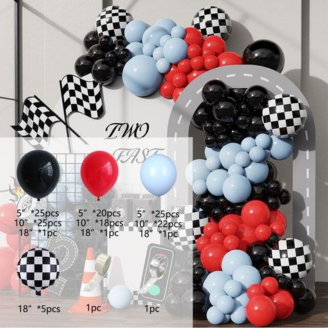 Race Car Themes, Race Car Birthday Party, Car Theme, Cars Theme Birthday Party, Race Car Party, Race Car Birthday, Garland Arch, Car Themes, Cars Birthday Parties