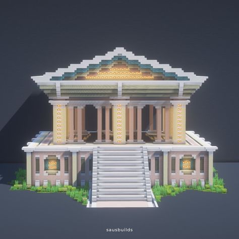 An older, Greek-inspired temple from a few years back. #minecraft #minecraftbuild #minecraftbuildideas #minecraftbuilding… | Instagram Greek Village Minecraft, Minecraft Greek House Ideas, Greek Buildings Minecraft, Roman Temple Minecraft, Greek Style Minecraft Builds, Greek Builds Minecraft, Temple Minecraft Ideas, Ancient Greece Minecraft, Greek Mythology Minecraft Builds