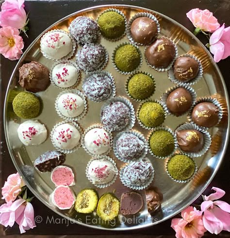 Indian Fusion Sweets Recipes, Fusion Sweets For Diwali, Divali Cakes Ideas, Indian Fusion Cake, Diwali Sweet Recipes, Fusion Diwali Sweets, Paan Truffles Recipe, Indian Fusion Truffles, Fusion Desserts Ideas