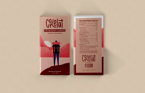 Cokelat (chocolate packaging) :: Behance Strawberry Sunrise, Packaging Graphic Design, Gourmet Chocolate, Chocolate Packaging, Graphic Design Illustration, Nutrition Facts, Design Illustration, Natural Ingredients, Illustration Design