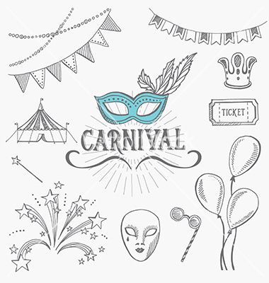 Carnival Inspiration, Theme Carnaval, Bullet Designs, Carnival Art, Sketch Note, Outline Drawing, Carnival Themes, Dot Journals, Bullet Journal Themes