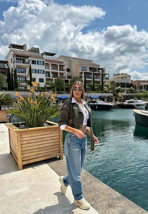 @miljanaveljkovic 📍 Porto Montenegro, Tivat Montenegro Fashion, Montenegro Tivat, Tivat Montenegro, Porto Montenegro, Spring Fits, Spring Outfits, Winter Outfits, Casual Outfits, Travel