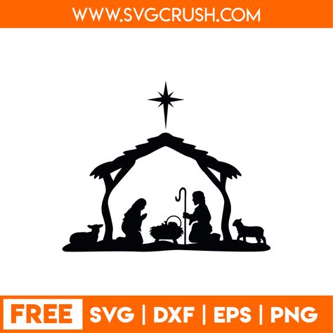 Nativity Svg, Nativity Silhouette, Cricut Christmas Ideas, Smoothie Healthy, Oh Holy Night, Christmas Jesus, Christmas Svg Files, Cricut Free, Cricut Tutorials