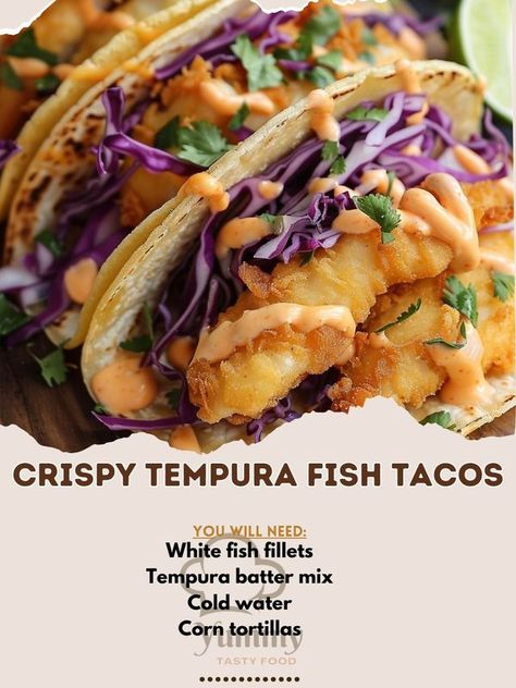 Tempura Fish, Tempura Batter Mix, Tempura Batter, Batter Mix, Sriracha Mayo, Taco Ingredients, Fish Fillets, White Fish, Fish Fillet