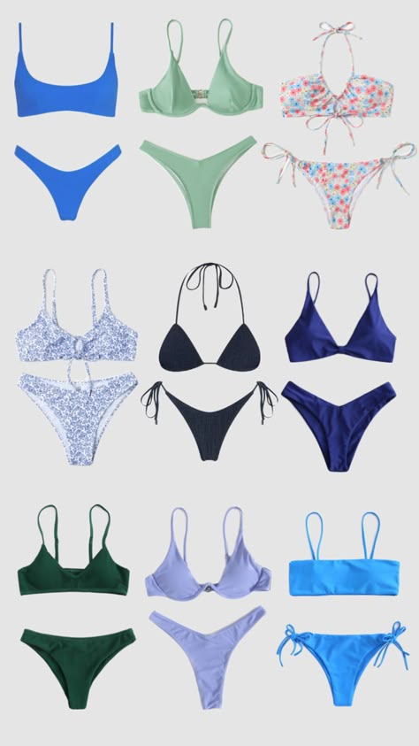 Cute Summer Swimwear, Blue Bathing Suit Bikinis, Swimming Outfit Aesthetic, Cute Swimsuits For Teens, Swimmers Swimwear, Swimming Suits Bikinis, Light Blue Bathing Suit Aesthetic, Cute Bikinis For Teens Summer, Summer Swimsuit Outfits