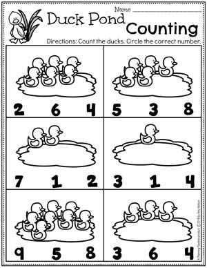 Preschool Counting Worksheets - Pond Theme #preschool #preschoolworksheets #pondtheme #planningplaytime #countingworksheets Pond Life Worksheets Preschool, Pond Life Math Activities Preschool, In The Pond Preschool Theme, Pond Math Activities Preschool, Duck Worksheets Preschool, Pond Worksheets Preschool, Pond Crafts For Preschoolers, Pond Lesson Plans Preschool, Pond Art Preschool